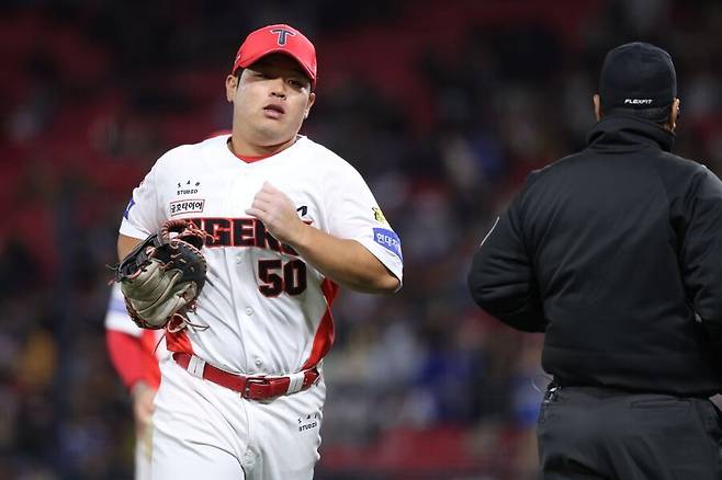 ▲ 이범호 감독은 박상준이 좋은 타격 재질을 가지고 있다며 계속해서 지켜볼 뜻을 드러냈다 ⓒKIA타이거즈