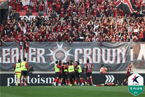 골세리머니를 펼치는 FC서울 선수들 [한국프로축구연맹 제공. 재판매 및 DB 금지]