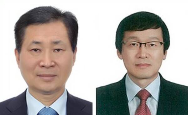 왼쪽부터 이재광 광명전기 회장과 조광식 전 회장. / 제공=광명전기