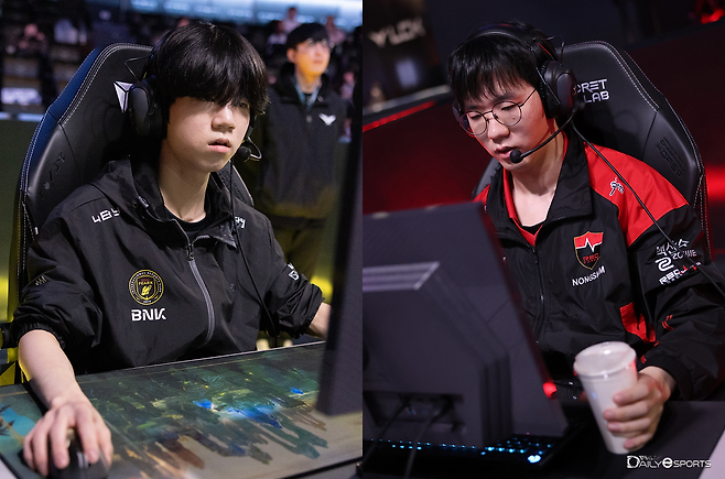 트레이드로 유니폼을 바뀌입은 '디아블' 남대근(왼족)과 '태윤' 김태윤.