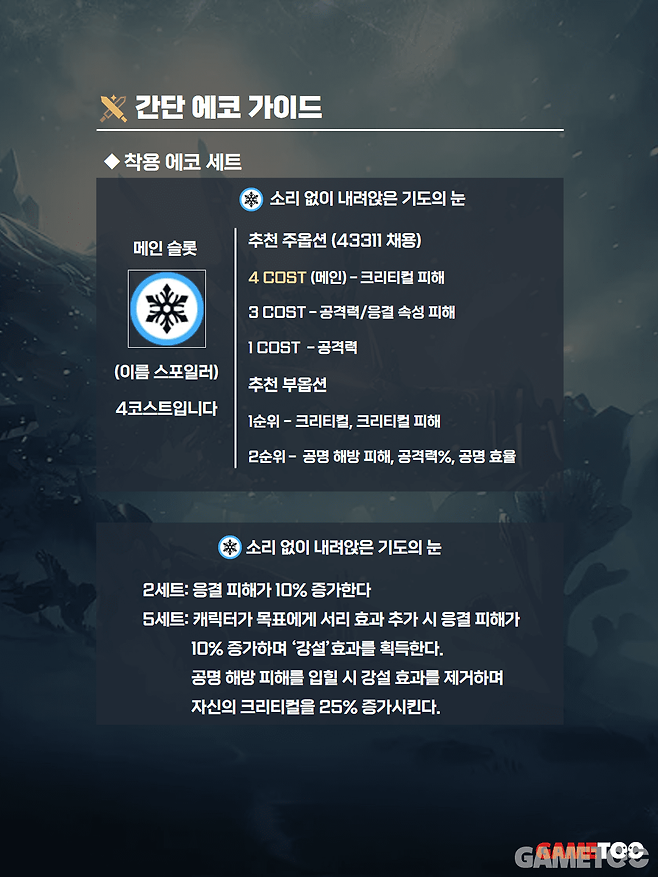 소리 없이 내려앉은 기도의 눈 세트를 채용한다 (사진= 서동규 기자)