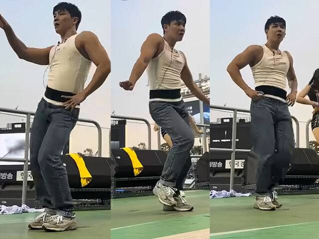 치어리딩 하는 이준 / 유튜브 '워크맨'