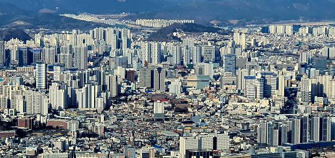 산에서 내려다 본 대구시 전경 ⓒ시사저널 김성영