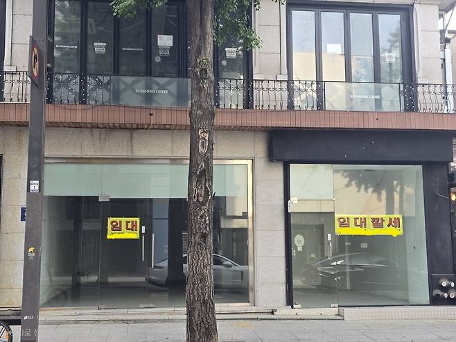 가로수길의 공실이 장기화하면서 단기 임대 형태인 '깔세'도 등장했다. [촬영 서미숙 기자. 재판매 및 DB 금지]
