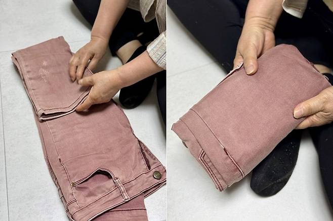 영진씨가 생전에 첫 월급으로 어머니에게 선물한 바지 [촬영 박영서]