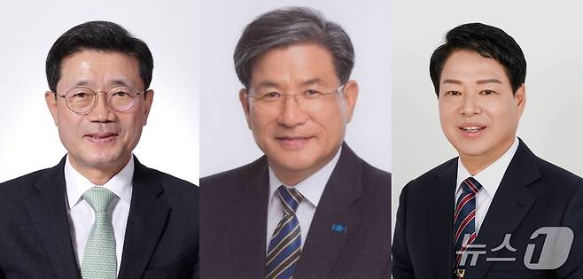 정인화(68) 민주당 예비후보 박필순(65) 조국혁신당 예비후보 박성현 (60)무소속 예비후보(왼쪽부터)