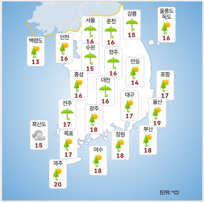 ⓒ기상청: 오늘(3일) 오후 날씨