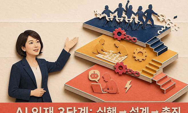 이은비 팀스파르타&nbsp;교육사업본부 본부장이 규정한&nbsp;‘AI 인재상’을 AI로 도식화한 모습. 이동수 기자