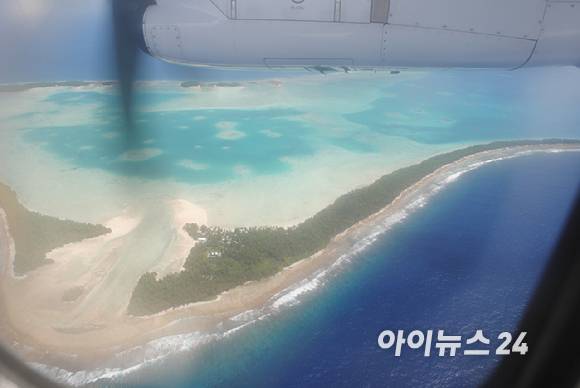 남태평양 작은 섬나라 투발루. 해수면 상승은 물론 잦은 폭우와 사이클론으로 기후위기 앞에 놓여 있다.  [사진=정종오 기자]