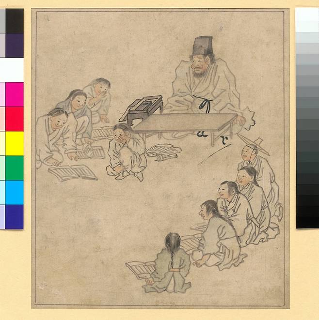 김홍도의 ‘단원풍속도첩’ 중 ‘서당’ <국립중앙박물관>