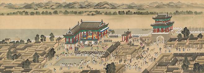 작가 미상, ‘평안감사향연도’ 중 ‘연광정연회도’(19세기) <국립중앙박물관>