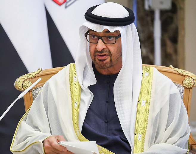 아랍에미리트(UAE)의 실권자인 무함마드 빈 자이드 알나흐얀 대통령. 연합뉴스