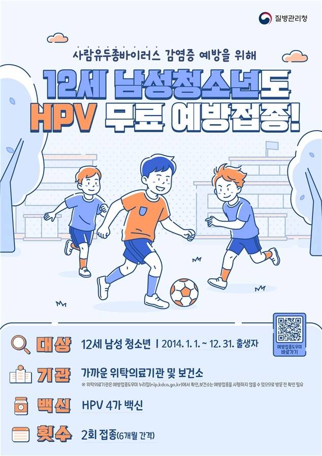 HPV 국가예방접종 남아 확대 시행 포스터 [울산시 제공. 재판매 및 DB 금지]