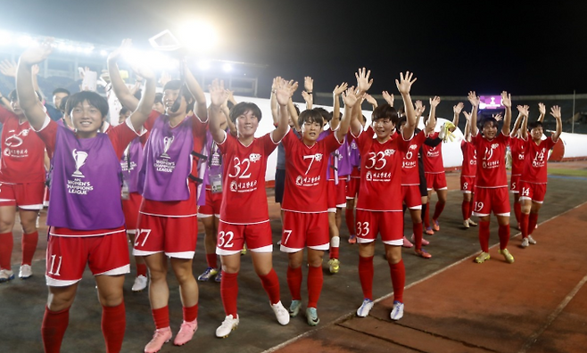 북한 내고향여자축구단의 모습.