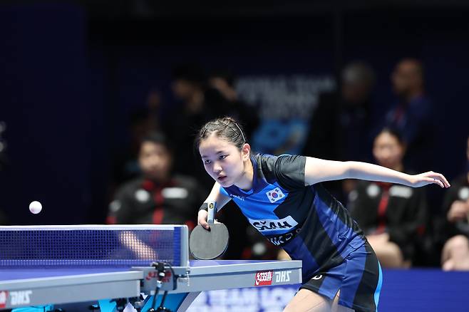 2026 국제탁구연맹(ITTF) 세계탁구선수권대회 단체전 32강 캐나다전에 나선 김나영. [대한탁구협회 제공. 재판매 및 DB 금지]