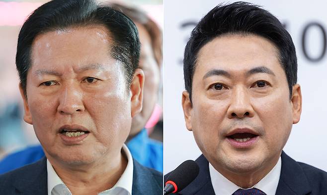 더불어민주당 정청래 대표(왼쪽)와 국민의힘 장동혁 대표. 연합뉴스
