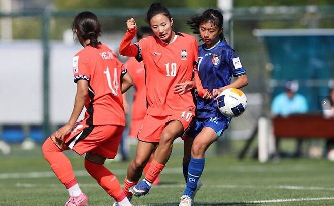 지난 5일 열린 2026 아시아축구연맹(AFC) U-17 여자 아시안컵 한국과 대만의 경기 모습. 아시아축구연맹 누리집 갈무리
