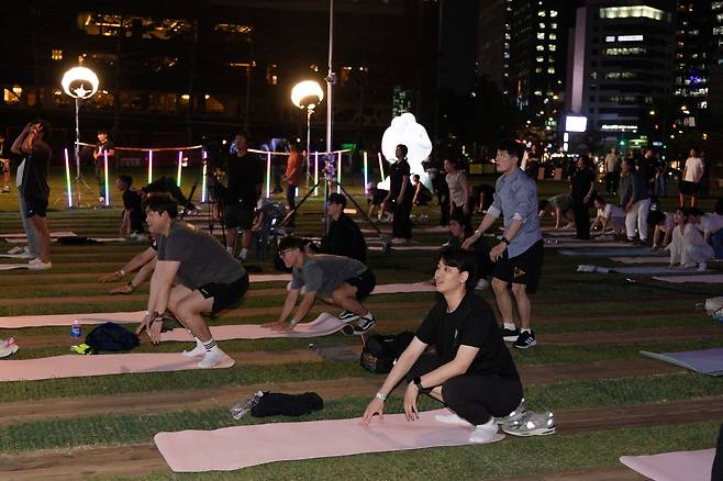 서울광장에서 진행되는 크로스핏. [서울시 제공]