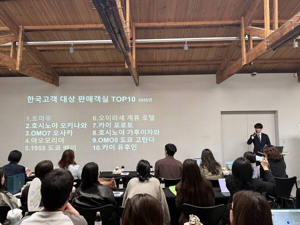 지난해 기준 한국고객 대상 판매 객실 top10 리스트. [출처=EBN]
