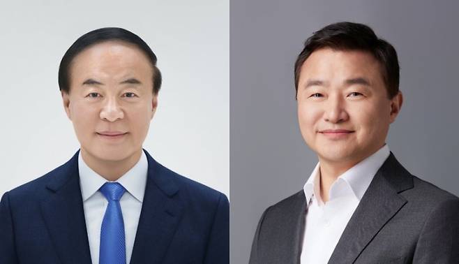 삼성전자 반도체(DS) 부문 전영현 대표이사 부회장(오른쪽)과 모바일·가전(DX) 부문의 노태문 대표이사 사장. 삼성전자 제공