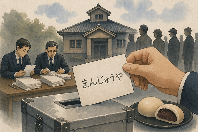 일본 지자체장 선거에서 복수의 후보가 같은 수의 표를 얻어 법에 따른 절차인 추첨을 통해 당선자를 정했지만 낙선한 후보가 요구한 재검표 과정에서 유효표 판단이 뒤늦게 번복되며 당선자가 바뀔 수 있는 상황이 빚어졌다. 챗 GPT 생성