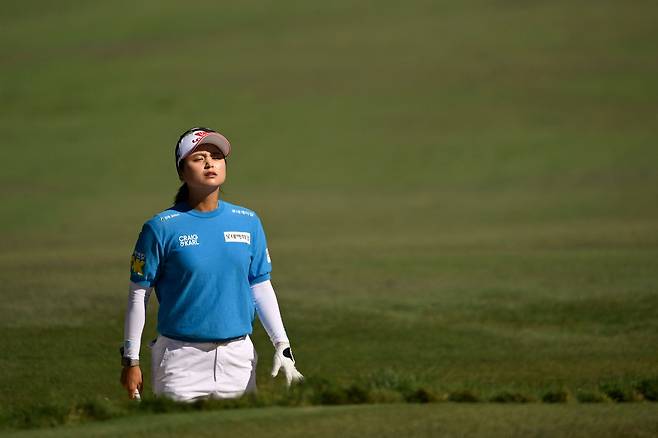 핀 위치를 확인하고 있는 최혜진. 사진 제공=AFP연합뉴스