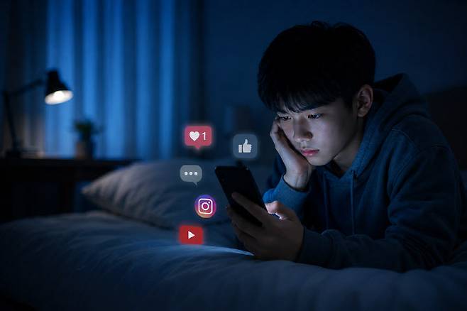 보험업계가 청소년의 스마트폰·SNS 과의존이 정신건강 악화와 보험 리스크 확대 요인으로 이어질 가능성에 주목하고 있다.(사진=챗GPT)