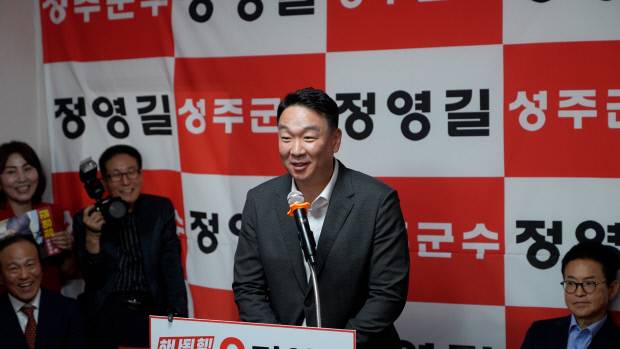 국민의힘 정희용 국회의원은 9일 국민의힘 정영길 성주군수 후보 선거사무소 개소식에 참석했다. [사진=정희용 의원실]