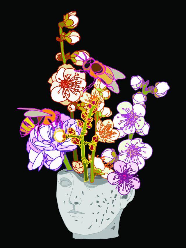 이지원 작, '없는 계절-봄', 캔버스에 아크릴, 45.5x61cm, 2017. 갤러리 청애