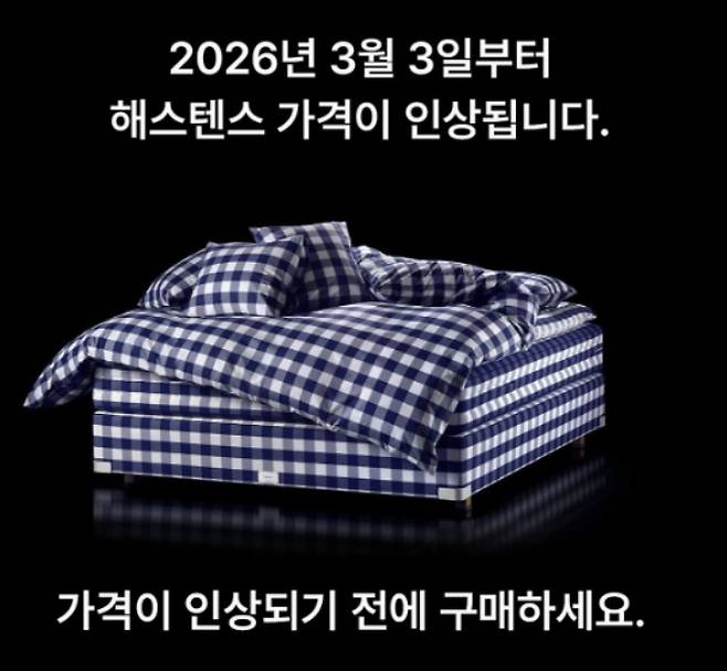 해스테늣 가격 인상 공지 갈무리
