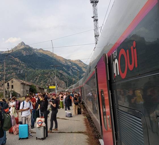 Changing trains in the town of Modane in the French Alps [JOEL DOWN]