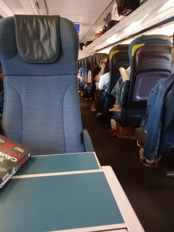 Inside the Eurostar on the trip from London to Paris [JOEL DOWN]