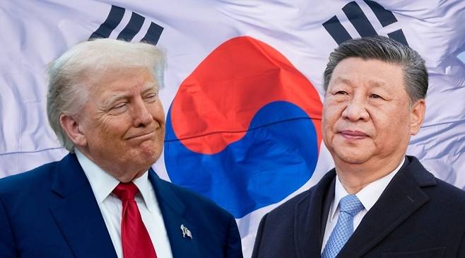 왼쪽부터 도널드 트럼프 미국 대통령, 시진핑 중국 국가 주석