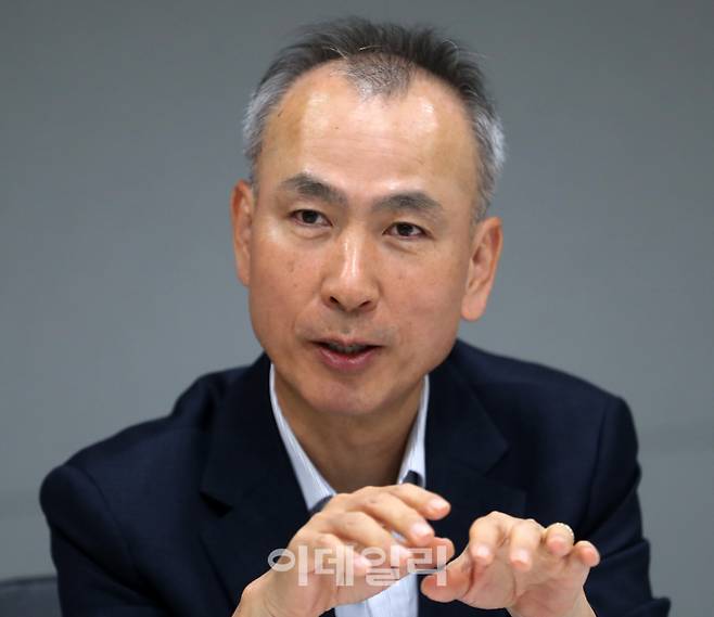 김동수 원익투자파트너스 PE부문 대표가 이데일리와 인터뷰를 하고 있다. (사진=김태형 기자)