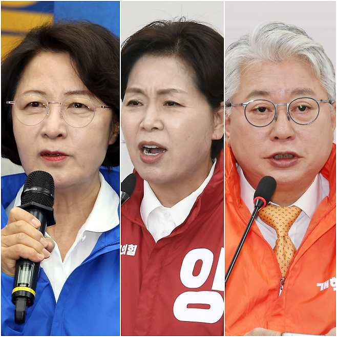 더불어민주당 추미애·국민의힘 양향자·개혁신당 조응천 경기도지사 후보(사진 왼쪽부터) ⓒ데일리안 홍금표 기자