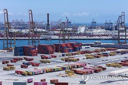 미 로스앤젤레스항의 컨테이너. [연합뉴스]