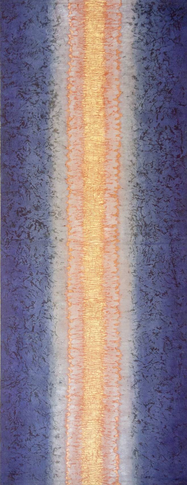 빛에서 빛으로, 2012, 닥지에 천연 안료, 328 × 129.5 cm, 방혜자 재단, 사진 © 정재준