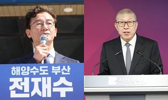 부산시장 선거에 출마한 전재수 더불어민주당 후보, 박형준 국민의힘 후보. [사진=아이뉴스24 DB]