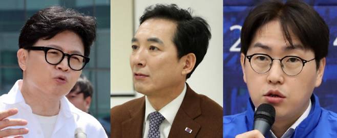 한동훈 전 국민의힘 대표(왼쪽), 박민식 전 국가보훈부 장관(가운데), 하정우 전 AI미래기획수석. /사진=뉴시스·머니투데이·뉴스1