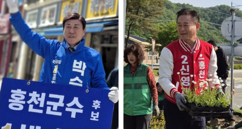 홍천군수 후보들 박승영 더불어민주당 후보(사진 왼쪽)와 신영재 국민의힘 후보