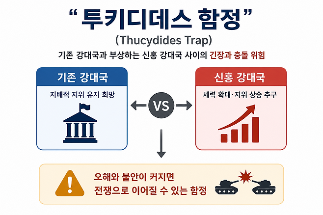 투키디데스 함정 설명.(AI 기반 편집 이미지)