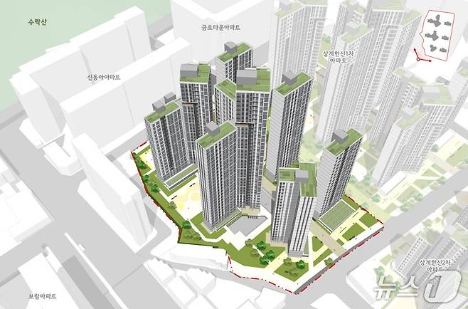 노원구 상계한신3차 아파트 조감도 (서울시 제공) 뉴스1 ⓒ News1
