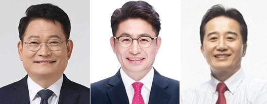 인천 연수갑 송영길·박종진·정승연 후보. [중앙선거관리위원회 및 SNS 제공]