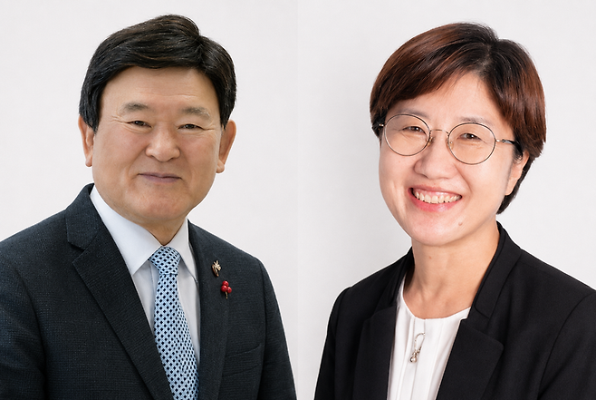 6·3 지방선거 제주특별자치도교육감 선거에 출마한 김광수 전 제주교육감(왼쪽)과 고의숙 전 제주도의회 교육의원. 고의숙 제주특별자치도교육감 후보 선거대책본부가 15일 아토피 예방 사업 관련 이해충돌 의혹 보도에 대해 "기획된 허위 보도"라며 강력 대응 방침을 밝혔다. /사진=각 후보 측 제공