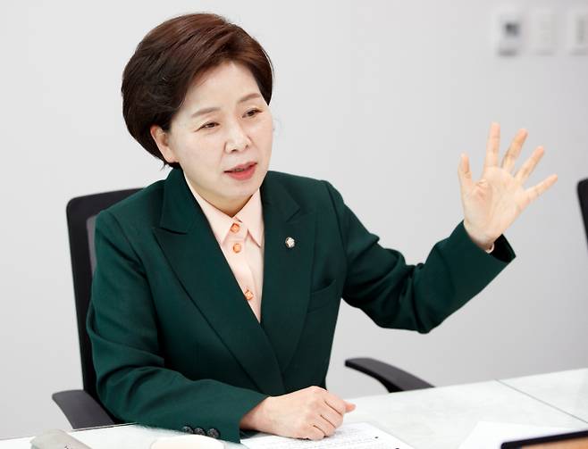 최근 경기도지사 선거에 출사표를 던진 양향자 국민의힘 최고위원이 지난 3월31일 국회에서 '동행미디어 시대'와 만나 경기도의 비전을 설명했다. / 사진=머니투데이