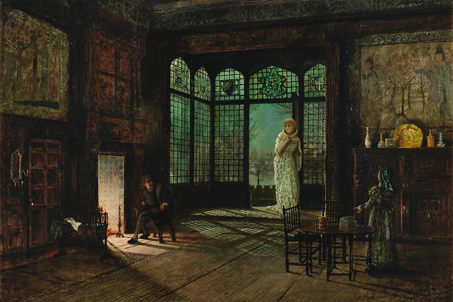 존 앳킨스 그림쇼, 제인 쇼어(연극 ‘제인 쇼어’ 제2막의 한 장면), 1876, 캔버스에 유채, 61.5x92cm, 본햄스 경매 낙찰, 윌슨 바렛 컬렉션 [Public Domain, commons.wikimedia.org]