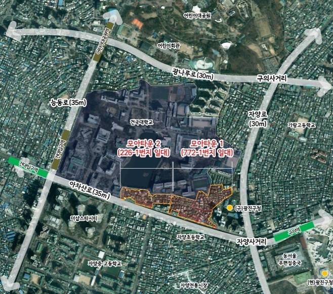 광진구 자양1동 일대 모아타운 위치도 [서울시 제공. 재판매 및 DB 금지]