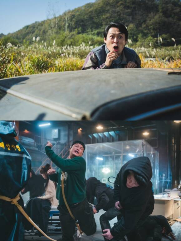 배우 최대훈(위)과 임성재가 '원더풀스'의 처음부터 마지막까지 모든 웃음을 책임지며 작품이 코미디 장르로서 기능할 수 있도록 도왔다. /넷플릭스
