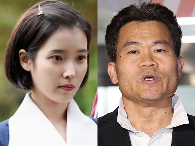 가수 겸 배우 아이유(왼쪽), 한국사 강사 출신 유튜버 전한길 / 사진=아이유 인스타그램, 연합뉴스