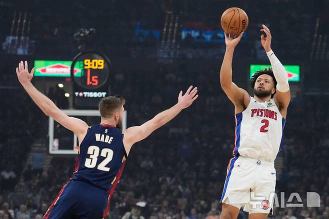 [클리블랜드=AP/뉴시스] 미국프로농구(NBA) 디트로이트 피스턴스의 케이드 커닝햄. 2026.05.15.